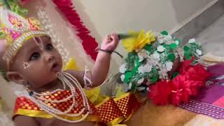 My little krishna 🤭🥰cute videos kanha janmashtami [upl. by Nanda]