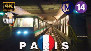 【4K】🇫🇷Paris Metro Line 14 Complete Cab Ride》Mairie de SaintOuen to Olympiadesline 14 RATP [upl. by Brietta]