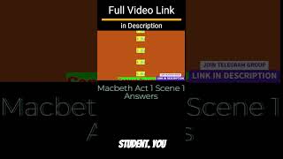 Macbeth Act 1 Scene 1 Workbook Answers  Macbeth Act 1 Scene 1 Questions And Answers ISC shorts [upl. by Droffilc]