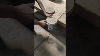 Making wooden circles with a propyl machine [upl. by Iraj]