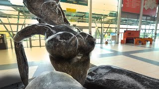 Art Amazing Statues in Japan airport  Japanese Beauty in Stone [upl. by Yllac]