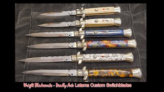 WRIGHT BLADEWORKS  DEADLY ART Newest Latama Custom Switchblades [upl. by Myo]