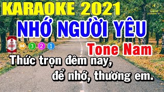 Nhớ Người Yêu Karaoke Tone Nam Nhạc Sống  Trọng Hiếu [upl. by Penn]