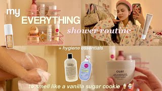 my EVERYTHING shower routine  hygiene essentials how to smell good 247 [upl. by Elberfeld]