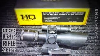 2510x40mm Rifle Scope with Laser Unboxing amp Overview [upl. by Sudnac]