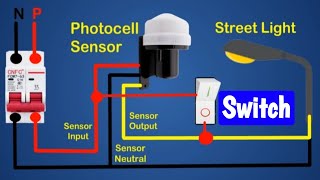 3 Wire Photocell Sensor Bypass Circuit Wiring Diagram  Photocell Sensor Wiring Connection [upl. by Koziel]