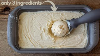 HOMEMADE VANILLA ICE CREAM  3 Ingredients only No Ice Cream Machine [upl. by Lerrad]