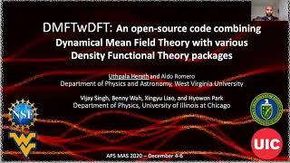 DMFTwDFT An opensource code combining Dynamical Mean Field Theory with various DFT packages [upl. by Ancalin]