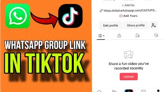 How To Add WhatsApp Group Link In Tiktok [upl. by Dorine933]