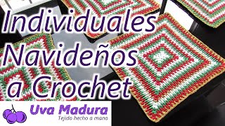 🎄INDIVIDUALES NAVIDEÑOS a CROCHET 🤶¡Decora tu mesa en esta NAVIDAD con este tutorial paso a paso [upl. by Ula76]