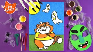 44 Gatti  Coloriamo con la sabbia Polpetta e i fantasmini  Video di Halloween per bambini [upl. by Maryann128]