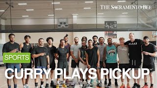 Steph Curry Plays Pickup Basketball Game at Folsom Gym [upl. by Nosemaj]