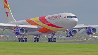 29 HEAVY LANDINGS amp TAKE OFFS  A340 B747400F A350 B777  Amsterdam Schiphol Airport Spotting [upl. by Anomas]