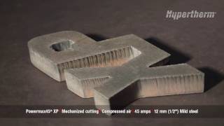 Powermax45 XP mechanized cutting 12mm mild steel [upl. by Awe]