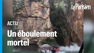 Sept touristes en bateau tués par l’effondrement d’une falaise au Brésil [upl. by Tremaine]