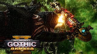 Battlefleet Gothic Armada 2  Tyranids Vs Space Marines  Imperial Navy Gameplay [upl. by Anaujait710]