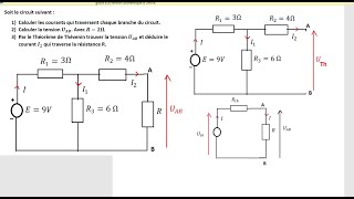 Exercice circuit électrique diviseur de tension théorème de Thévenin et lois de Kirchhoff [upl. by Janeen143]