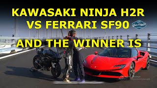 İşte Kazanan Kawasaki H2R vs Ferrari SF90 Drag Kenan SofuoğluToprak Razgatlıoğlu Çanakkale Köprüsü [upl. by Anyg]