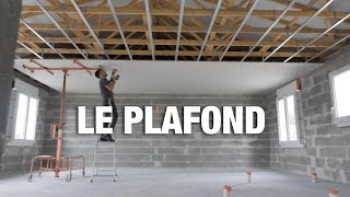 Construire sa Maison  Réalisation du Plafond  Placo BA13 sur fermettes TIMELAPSE [upl. by Ellehc470]