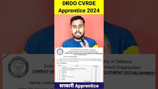 DRDO Apprentice Recruitment 2024 ✅ DRDO CVRDE Apprentice 2024  DRDO Latest Apprentice Vacancy 2024 [upl. by Devina]