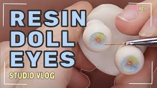 I MADE RESIN EYES FOR BALLJOINTED DOLLS  Eye making tutorial [upl. by Ainehta792]