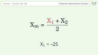 Find the midpoint between two points p1 2581 and p2 6939 StepbyStep Video Solution [upl. by Nhepets222]