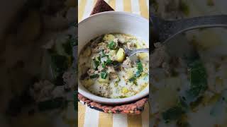 Zuppa Toscana with things from the garden Full recipe on joyfullydwellcom [upl. by Derrek]