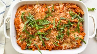 Baked Creamy Red Pepper Penne Pasta Recipe [upl. by Ashbaugh]