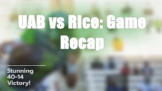 UAB Blazers Crush Rice Owls 😱🏈 [upl. by Laurence]