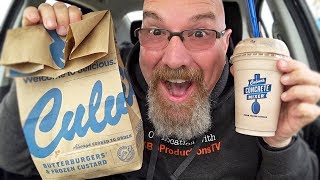 Culvers Deluxe Butter Burger 🍔 Chocolate Shake amp Frozen Custard 🍦 [upl. by Ainex]