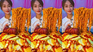 Fried chicken eggs and noodle are the easiest food recipes with tastiest fast food [upl. by Kaile647]