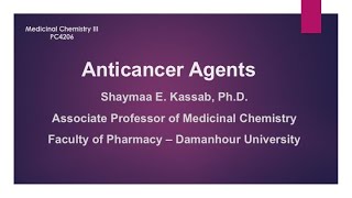 Anticancer Alkylating Agents [upl. by Ayotl]