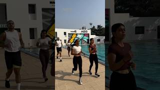 ABS MAGARPATTA CITY OLYMPIC POOL SIDE GROUP WORKOUT [upl. by Yonit983]