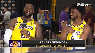 LeBron and Bronny James troll each other after going 1v1 at Lakers practice 😂 [upl. by Okoy]