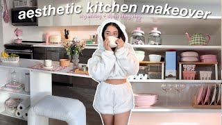 KITCHEN MAKEOVER organize decorate  grocery shop with me in la vlog [upl. by Yerd280]