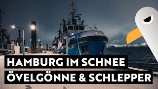 Hamburg im Schnee ❄️ Schlepper gucken auf der Schlepperbrücke und Museumshafen Övelgönne [upl. by Naiva]