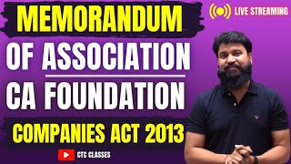 Memorandum of Association and Article of Association I CA Foundation The Companies Act 2013 [upl. by Manvil]