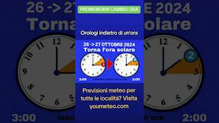 CAMBIO ORA  TORNA LORA SOLARE orasolare meteo ottobre [upl. by Llaccm836]