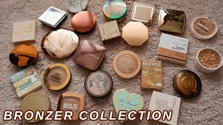 BRONZER COLLECTION  All of my bronzers amp contours incl swatches amp mini reviews [upl. by Yhtur814]