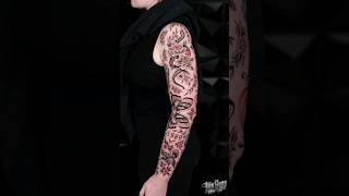 Patchwork Full Arm Sleeve Color Tattoo in 4 Days of Sessions twogunstattoobali tattoowomen [upl. by Enitsirhc]