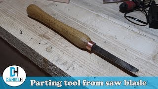 Making a parting tool for the lathe from old saw blade [upl. by Lemart]