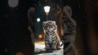 Heartwarming Moment Little Tiger Gazes at the Snowy Sky [upl. by Neo]