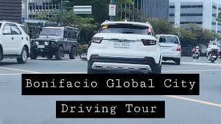 Driving Tour  Bonifacio Global City on a Sunday [upl. by Kliber54]