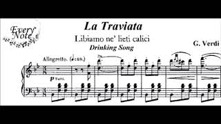 Giuseppe Verdi La Traviata Brindisi Karaoke for Tenor with soprano voice and chorus [upl. by Bernice769]