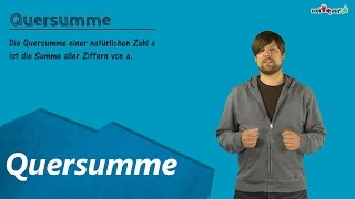 Quersumme  Ziffernsumme  Definition Beispiel Schreibweise [upl. by Adnorhs]