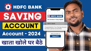 HDFC Bank Account Opening Online  2024  How to open HDFC Saving Account Online [upl. by Eislehc]