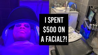 I GOT A 500 HYDRAFACIAL DOES IT WORK ON DARK SKIN  brownsugarglamour [upl. by Nosmas]