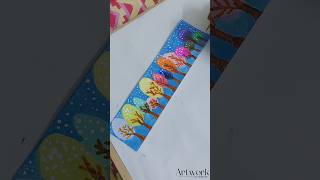 DIY bookmark Winter trees ❄️🌨☃️❄️🌳🌲 youtubeshortsartbookmarkdiycraftswintertreessnow [upl. by Yerrok552]