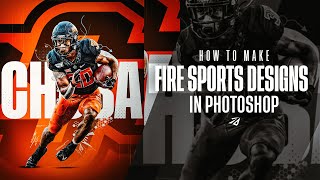 How to make FIRE Sports Designs in Photoshop EASY  FREE PSD  ᴴᴰ [upl. by Naylor]