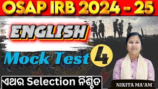 ENGLISHOSAPIRB MOCK TEST4Most important for your upcoming exam osap irbSIODISHA POLICE [upl. by Methuselah]